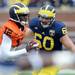 Michigan quarterback Devin Gardner looks to pass the ball during spring practice at Michigan Stadium on Saturday, April 13, 2013. Melanie Maxwell I AnnArbor.com